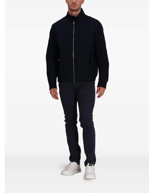 Boss Blue High-Neck Zip-Front Jacket for men