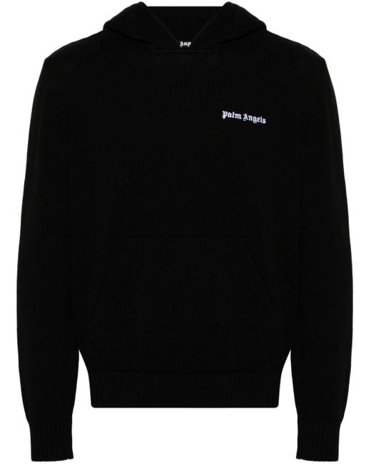 Palm Angels Black Logo Hoodie for men