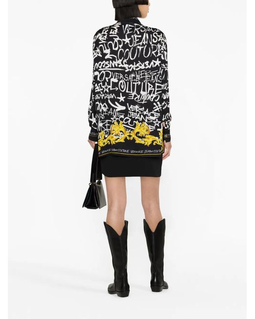 Versace Jeans Couture Yellow Logo Couture Print Blouse