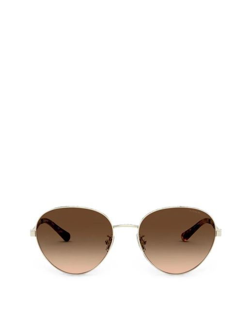 COACH Metallic Lunettes De Soleil Signature À Monture Pilote Signature