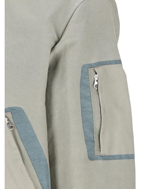 Massimo Osti Studio Gray Polo Collar Bomber Jacket for men