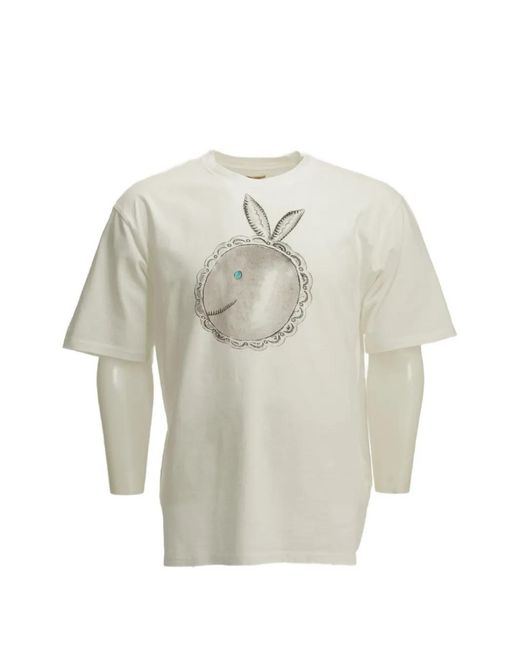 Kapital White Graphic-Print Cotton T-Shirt for men
