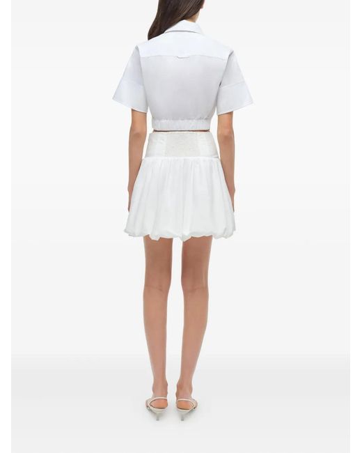 Jonathan Simkhai White Pippa Bubble-Hem Mini Skirt