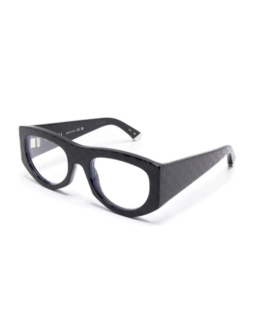 Gucci Black Geometric-Frame Glasses