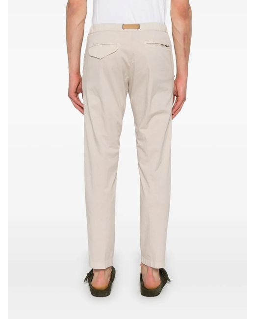 White Sand Natural Belted Chino Trousers for men