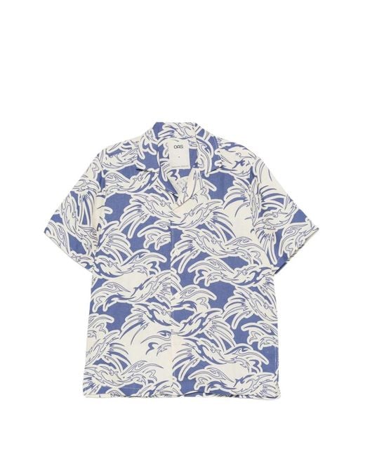Oas Blue Rogue Cuba Graphic-Print Shirt for men