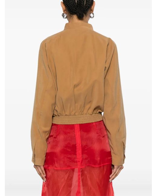 Gcds Natural Cropped Tailoring Bomber Jacket