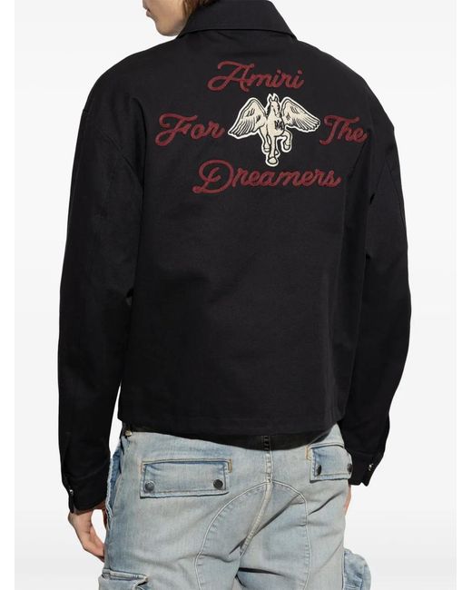 Amiri Blue Logo-Embroidered Jacket for men
