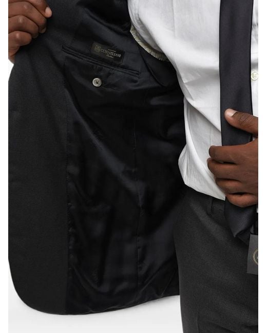 Corneliani Black Single-Breasted Wool Blazer for men