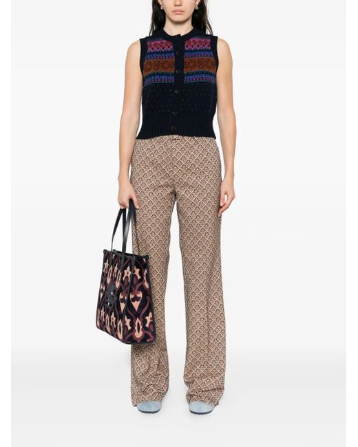 Etro Natural Damask-Pattern Trousers