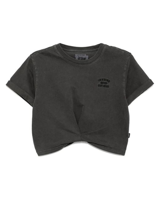 Izzue Black Crew-Neck T-Shirt
