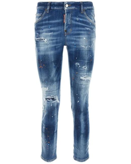 DSquared² Gerafelde Jeans in het Blue
