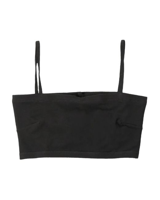 Baserange Black Square-Neck Crop Top