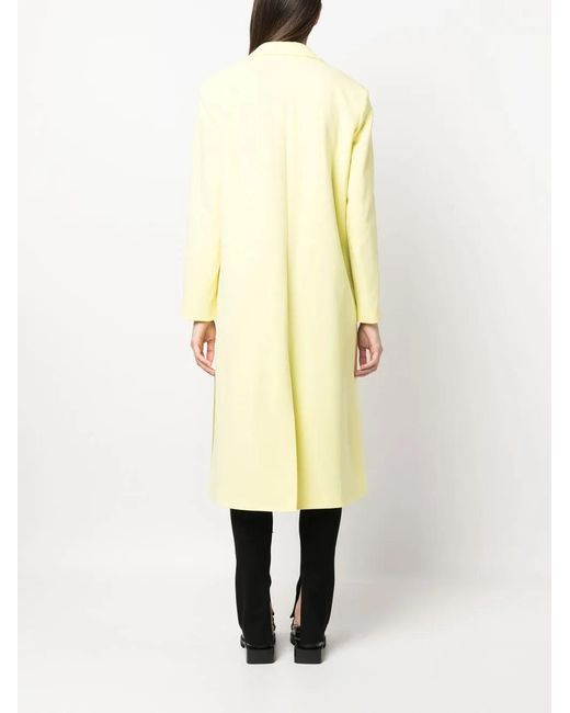 Karl Lagerfeld Yellow Tailored Belted Coat
