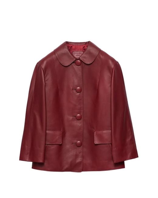 Prada Nappa Leer Jack in het Red