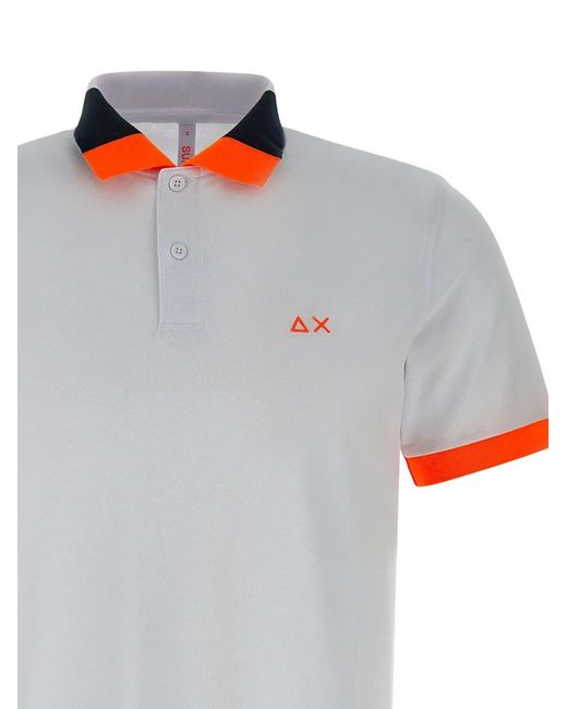 Sun 68 Gray Colour-Block Polo Shirt for men