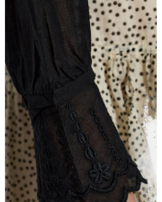 Isabel Marant Black Ruffled Broderie-Anglaise Shirt