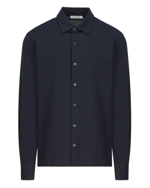 Cruciani Blue Button-Cuff Shirt for men