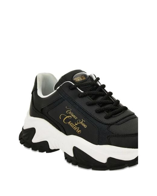 Versace Jeans Couture Black Logo-Detail Chunky Sneakers