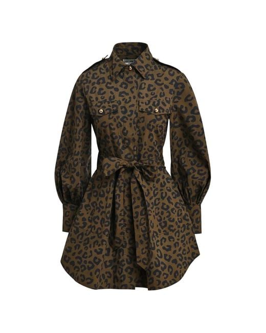 Essentiel Antwerp Brown Leopard-Print Keto Shirt Mini Dress