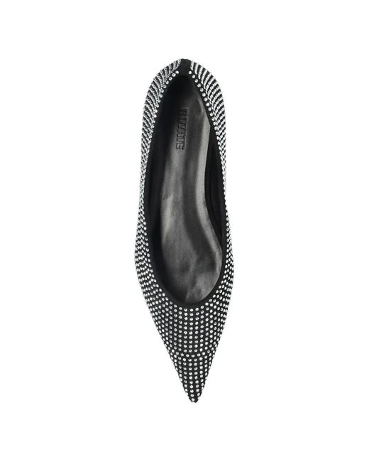 ROTATE BIRGER CHRISTENSEN Black Embellished Flat Pumps