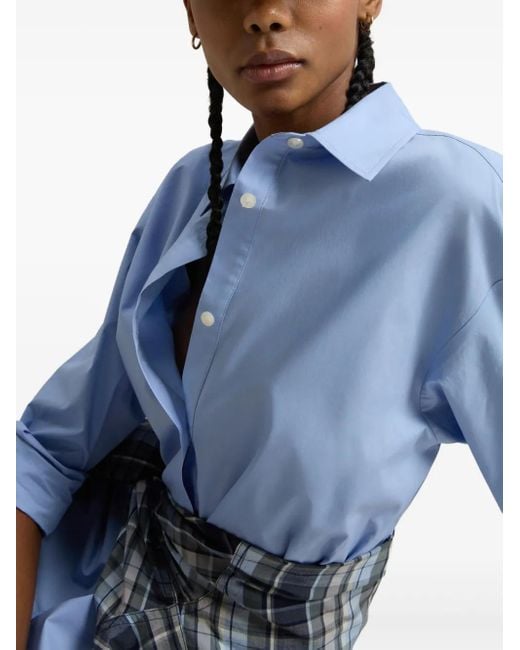 Woolrich Blue Belted Shirt Dress
