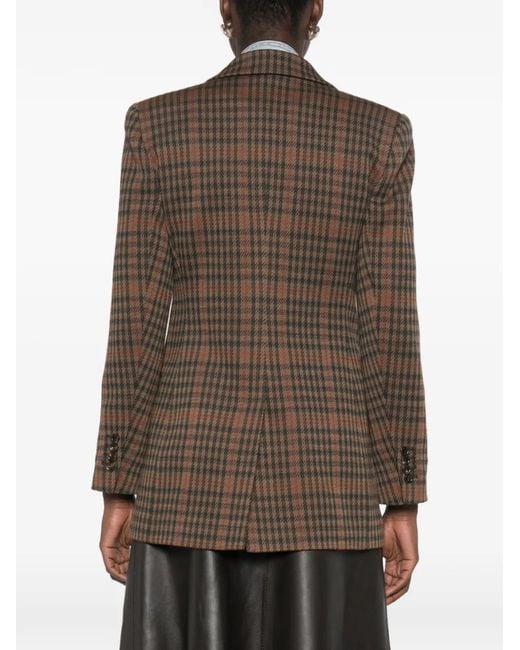 Max Mara Brown Check-Pattern Blazer