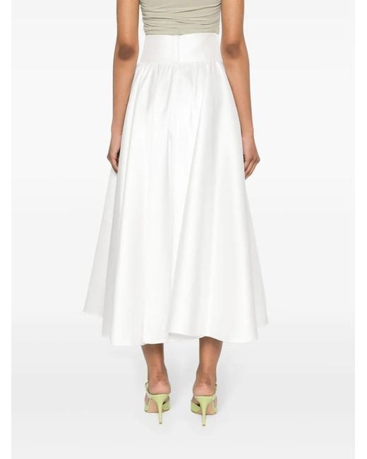 Gonna Lunga Plissettata di Blanca Vita in White