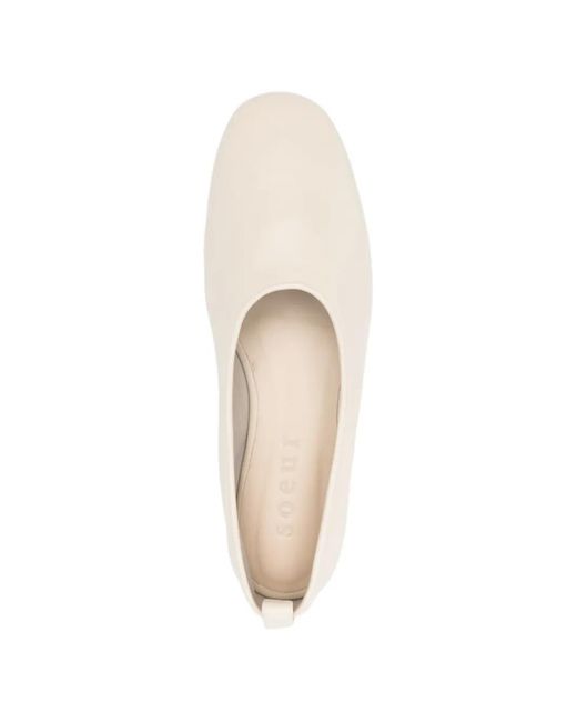 Soeur White Leather Ballet Flats