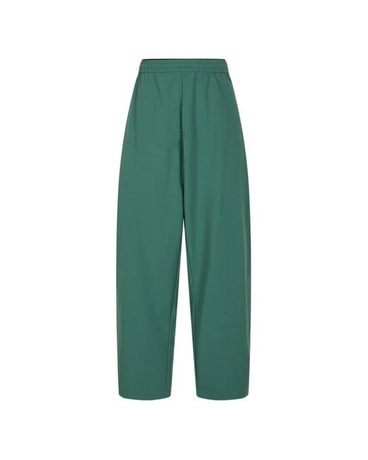 CROQUIS Green Relaxed-Fit Curved-Leg Trousers for men