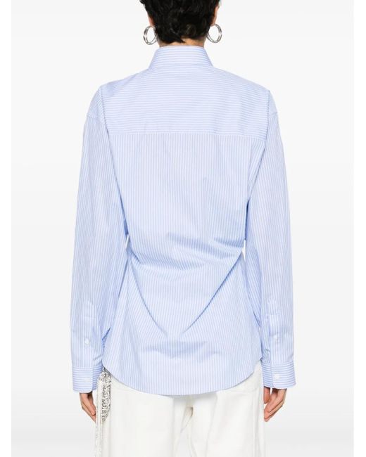 DARKPARK Blue Anne Striped Cotton Shirt