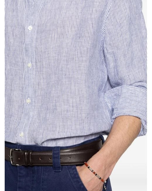 Ecoalf White Alfredo Striped Shirt for men