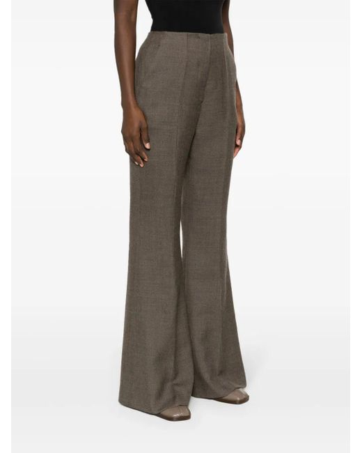 Nanushka Gray High-Rise Flared Trousers