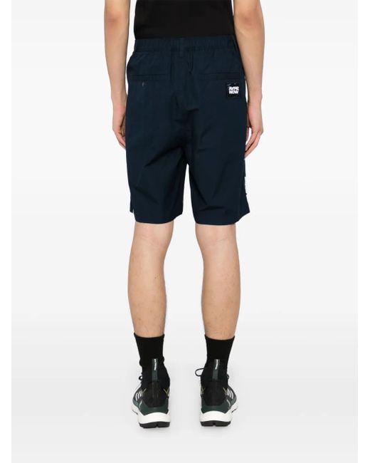 Aape By A Bathing Ape Blue Moonface Logo Shorts for men