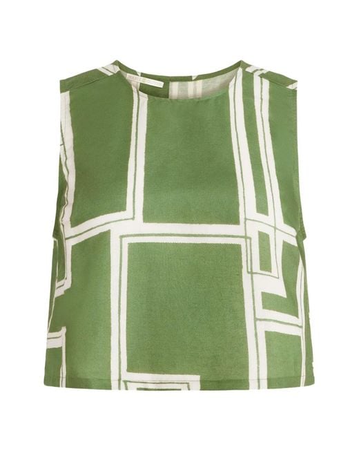 Marie Oliver Green Fallon Geometric-Print Top