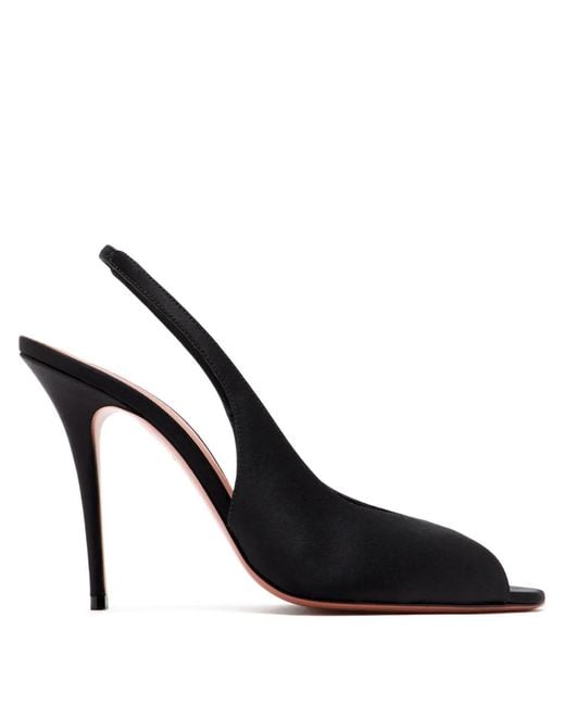 AMINA MUADDI Black Kristina Slingback Peep-Toe Pumps