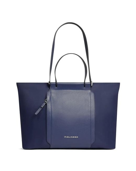 Piquadro Blue Lyra Zip Laptop Bag
