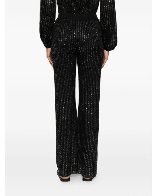 Missoni Black Pantalon Palazzo En Maille Côtelée À Effet De Paillettes