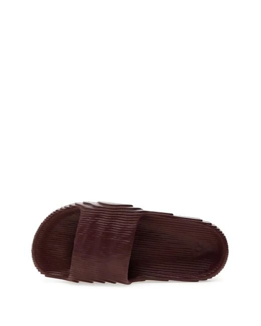 Adidas Brown Adilette 22 Textured Slides