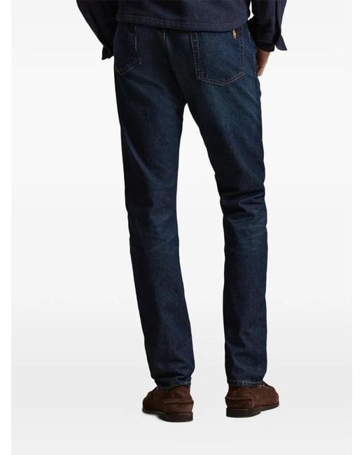 Polo Ralph Lauren Blue Sullivan Embroidered-Logo Slim-Fit Jeans for men