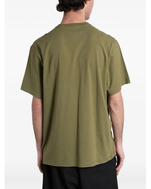Maharishi Green Embroidered-Logo T-Shirt for men