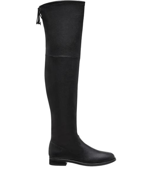 Stuart Weitzman Women's Black 40Mm Lowland Almond-Toe Over-The-Knee Boots