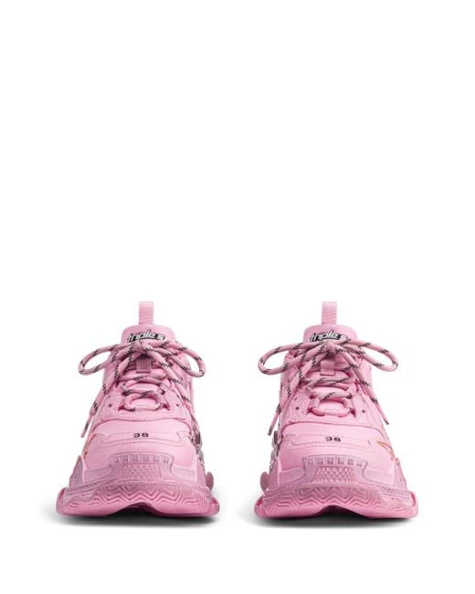 Balenciaga Pink Triple S Sneakers mit Logo-Print