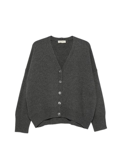 SERGIO MORETTI FIRENZE Gray V-Neck Button-Up Cardigan
