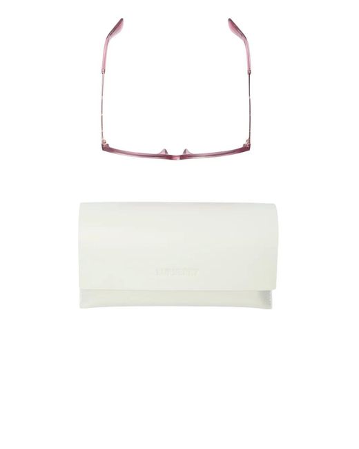 Burberry Pink Check Engraved Square Sunglasses