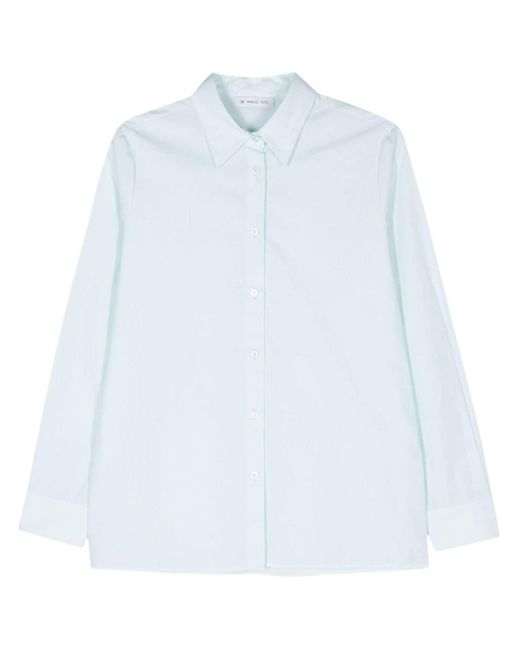 Manuel Ritz White Straight-collar Cotton Shirt