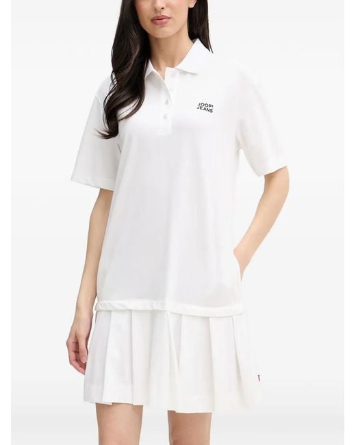 Joop! White Talena Pleated-Skirt Polo Mini Dress