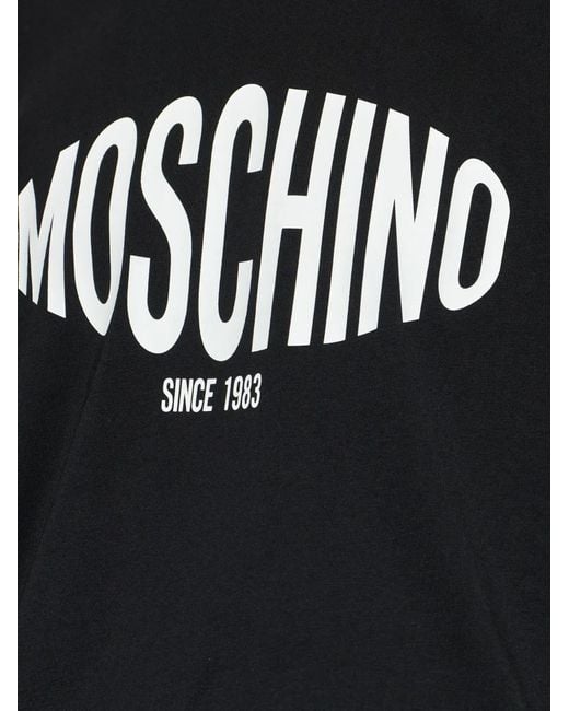 Moschino Black Short-Sleeve T-Shirt With Bold Logo And Classic Fit for men