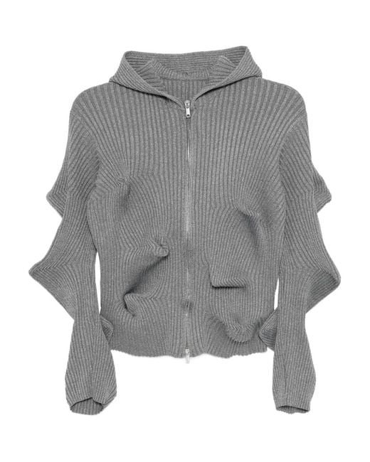 JNBY Gray Mid-Length Hooded Jacket