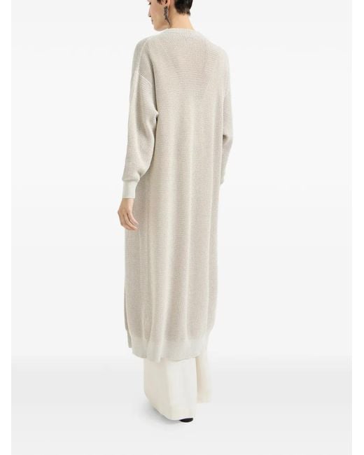 Brunello Cucinelli Natural Long-Sleeve Coat
